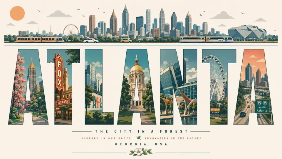 Create an ultra-high-resolution typography-based travel poster design themed around [CITY NAME].

Aspect ratio: (16:9 poster)

IMPORTANT:

All visible text inside the poster must be in English only.

Typography must be perfectly spelled and professionally typeset.

Absolutely no distorted letters, random symbols, broken text, or AI-generated gibberish.

Aspect ratio: 16:9 poster

CORE COMPOSITION:

Place the giant English word “[CITY_NAME]” prominently in the center of the composition

Each individual letter should contain a different illustrated scene from the city

Letters should be tall, elongated, bold sans-serif forms

The typography itself should feel like a series of “city gallery windows”

Distribute landmarks, streets, transportation, nature, culture, and architecture naturally across the letters

Scenes should visually flow from one letter into another like one connected urban panorama

TOP HORIZONTAL STRIP:
At the top of the poster, include a thin panoramic horizontal strip containing:

city skyline silhouettes

cars

trams or trains

boats if relevant

birds

clouds

sun
All elements should appear minimalist, elegant, and rhythmically balanced.

STYLE:
mid-century modern editorial poster,
Swiss graphic design,
minimal vector illustration,
architectural infographic aesthetic,
travel typography poster,
flat geometric illustration,
ultra clean composition,
premium magazine design,
screen print poster feeling,
retro-futuristic travel branding

ILLUSTRATION STYLE:

flat vector shapes only

no realism

no gradients

no texture noise

clean geometric shadows

simplified architectural forms

map-like top-down illustration mixed with side-view cityscape

subtle line-art details

perfectly clean vector edges

strong negative space usage

harmonious visual rhythm between letters

TYPOGRAPHY:

giant bold sans-serif typography

letters occupy most of the canvas height

ultra precise alignment

each letter acts as an independent framed illustration panel

smooth rounded corners where appropriate

editorial spacing

highly balanced composition

typography must look professionally designed, print-ready, and geometrically perfect

COLOR PALETTE:
Automatically derive a cohesive palette inspired by [CITY_NAME].

Examples:

coastal city → aqua, sand, coral, muted teal

desert city → terracotta, beige, warm cream

cyber city → mint, navy, steel blue

historic European city → dusty rose, olive green, parchment

Use:

muted pastel tones

soft vintage travel poster colors

elegant low-saturation combinations

maximum 4–6 colors only

CONTENT GENERATION:
Automatically include:

iconic landmarks of [CITY_NAME]

famous streets and transportation

local urban patterns

nearby nature elements

skyline silhouettes

bridges, rivers, or coastline if relevant

culturally symbolic architecture

recognizable local atmosphere

COMPOSITION:

centered typography composition

white or soft ivory background

lots of breathing room

top panoramic strip balances the heavy typography below

asymmetrical but visually balanced layout

each letter contains different scene depth and perspective

premium poster hierarchy with museum-quality layout

MOOD:
premium,
intellectual,
calm,
design-forward,
travel editorial aesthetic,
stylish enough for a museum gift shop poster

QUALITY:
8K ultra detailed,
print-ready,
extremely sharp vector edges,
perfect typography rendering,
clean professional graphic design,
high-end editorial poster quality,
no distorted text,
no random characters,
no spelling errors,
no AI artifacts