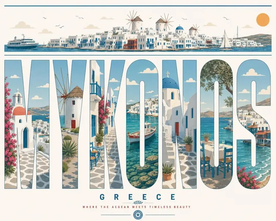 Create an ultra-high-resolution typography-based travel poster design themed around [CITY NAME].

Aspect ratio: (16:9 poster)

IMPORTANT:

All visible text inside the poster must be in English only.

Typography must be perfectly spelled and professionally typeset.

Absolutely no distorted letters, random symbols, broken text, or AI-generated gibberish.

Aspect ratio: 16:9 poster

CORE COMPOSITION:

Place the giant English word “[CITY_NAME]” prominently in the center of the composition

Each individual letter should contain a different illustrated scene from the city

Letters should be tall, elongated, bold sans-serif forms

The typography itself should feel like a series of “city gallery windows”

Distribute landmarks, streets, transportation, nature, culture, and architecture naturally across the letters

Scenes should visually flow from one letter into another like one connected urban panorama

TOP HORIZONTAL STRIP:
At the top of the poster, include a thin panoramic horizontal strip containing:

city skyline silhouettes

cars

trams or trains

boats if relevant

birds

clouds

sun
All elements should appear minimalist, elegant, and rhythmically balanced.

STYLE:
mid-century modern editorial poster,
Swiss graphic design,
minimal vector illustration,
architectural infographic aesthetic,
travel typography poster,
flat geometric illustration,
ultra clean composition,
premium magazine design,
screen print poster feeling,
retro-futuristic travel branding

ILLUSTRATION STYLE:

flat vector shapes only

no realism

no gradients

no texture noise

clean geometric shadows

simplified architectural forms

map-like top-down illustration mixed with side-view cityscape

subtle line-art details

perfectly clean vector edges

strong negative space usage

harmonious visual rhythm between letters

TYPOGRAPHY:

giant bold sans-serif typography

letters occupy most of the canvas height

ultra precise alignment

each letter acts as an independent framed illustration panel

smooth rounded corners where appropriate

editorial spacing

highly balanced composition

typography must look professionally designed, print-ready, and geometrically perfect

COLOR PALETTE:
Automatically derive a cohesive palette inspired by [CITY_NAME].

Examples:

coastal city → aqua, sand, coral, muted teal

desert city → terracotta, beige, warm cream

cyber city → mint, navy, steel blue

historic European city → dusty rose, olive green, parchment

Use:

muted pastel tones

soft vintage travel poster colors

elegant low-saturation combinations

maximum 4–6 colors only

CONTENT GENERATION:
Automatically include:

iconic landmarks of [CITY_NAME]

famous streets and transportation

local urban patterns

nearby nature elements

skyline silhouettes

bridges, rivers, or coastline if relevant

culturally symbolic architecture

recognizable local atmosphere

COMPOSITION:

centered typography composition

white or soft ivory background

lots of breathing room

top panoramic strip balances the heavy typography below

asymmetrical but visually balanced layout

each letter contains different scene depth and perspective

premium poster hierarchy with museum-quality layout

MOOD:
premium,
intellectual,
calm,
design-forward,
travel editorial aesthetic,
stylish enough for a museum gift shop poster

QUALITY:
8K ultra detailed,
print-ready,
extremely sharp vector edges,
perfect typography rendering,
clean professional graphic design,
high-end editorial poster quality,
no distorted text,
no random characters,
no spelling errors,
no AI artifacts